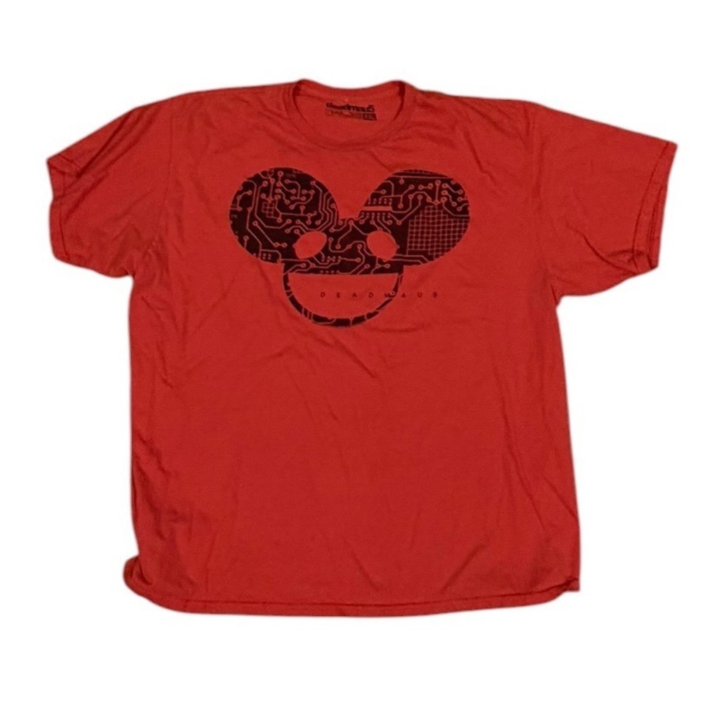 Deadmau5 Red Circuit Board Logo T Shirt Trance EDM Techno House Music XXL